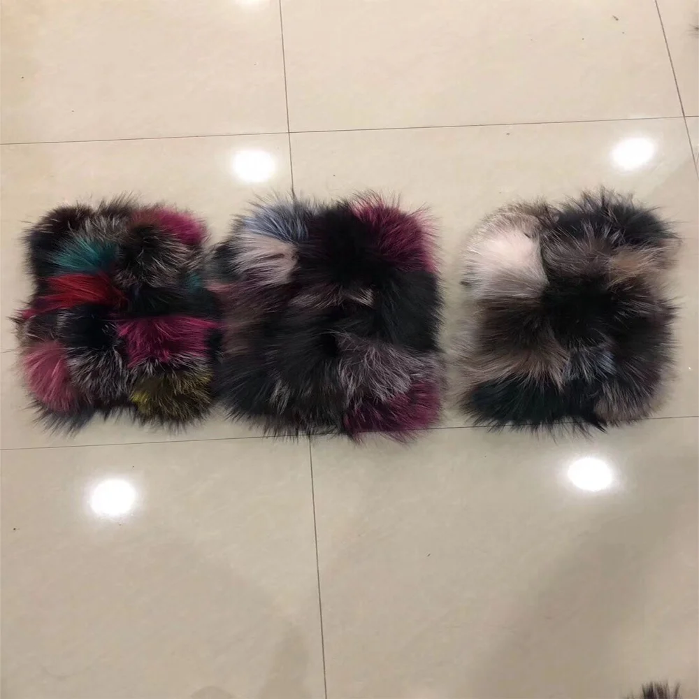 Fashion Latest Style Luxury Touch Real Fox Fur Hand Knit Top Quality Scarf