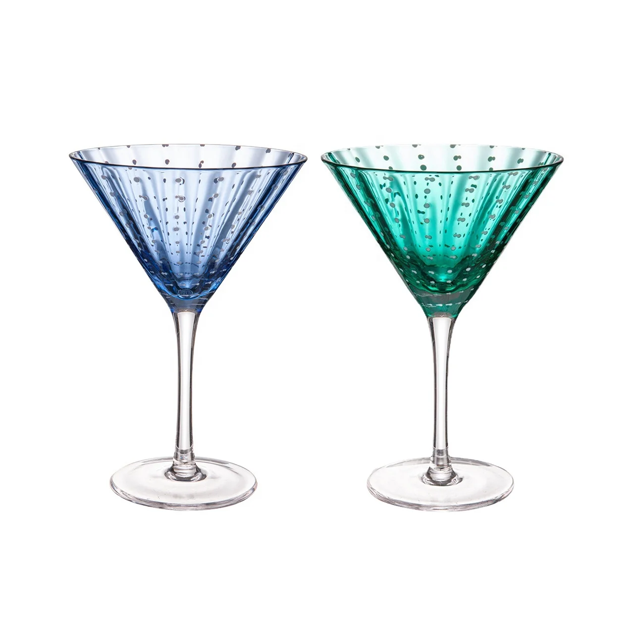 Factory Price Lead Free Crystal Martini Glass Cup Blue Foreign Wine Whiskey Glass