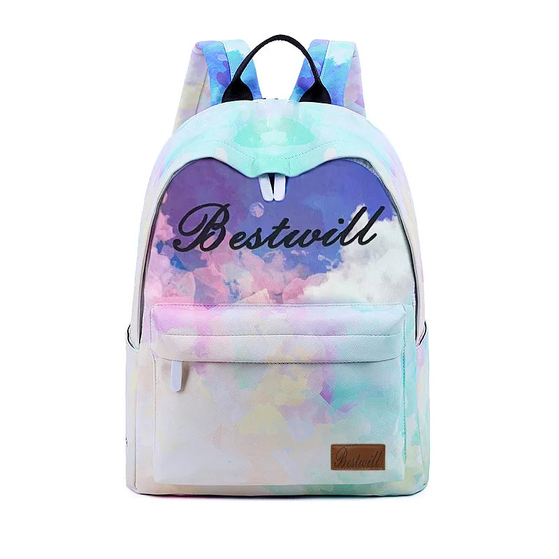 BESTWILL wholesale 2022 large capacity printing PVC university student school girl  casual women other Ladies backpacks