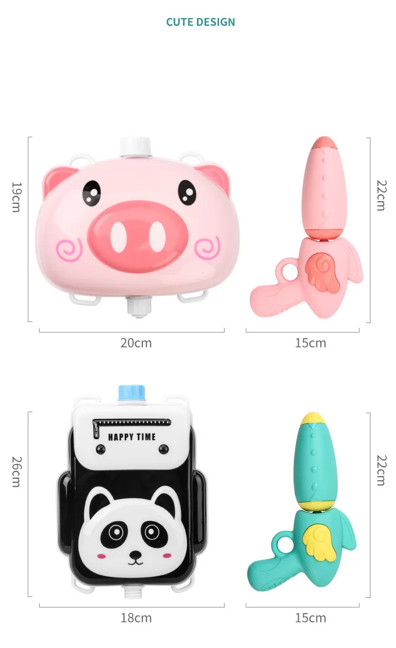 Children backpack water gun toy pull beach splashing water gun