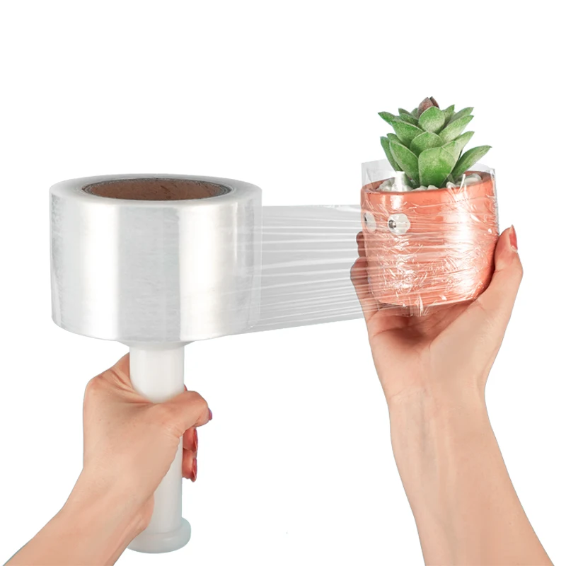Clear Film Mini Stretch Packing Wrap with Handle for Pallet Wrap Moving Supplies Industrial Strength