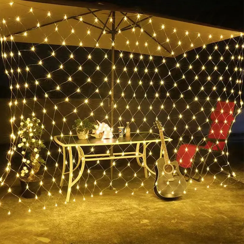 LED Fairy Lights Christmas Outdoor Waterproof Wedding Holiday Decoration Led Garland 96LEDs 144LEDs LED Net Mesh String Light
