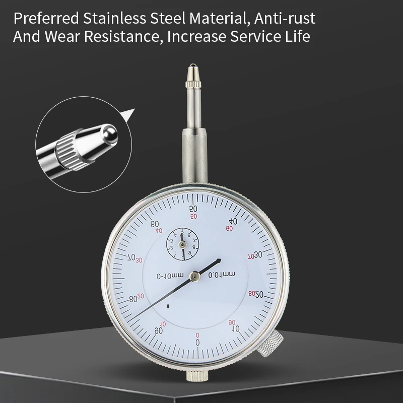 Dial Indicator Gauge 0-10mm Meter Precise 0.01mm Resolution Concentricity Test Mesure Instrument Tool Dial Gauge Indicator