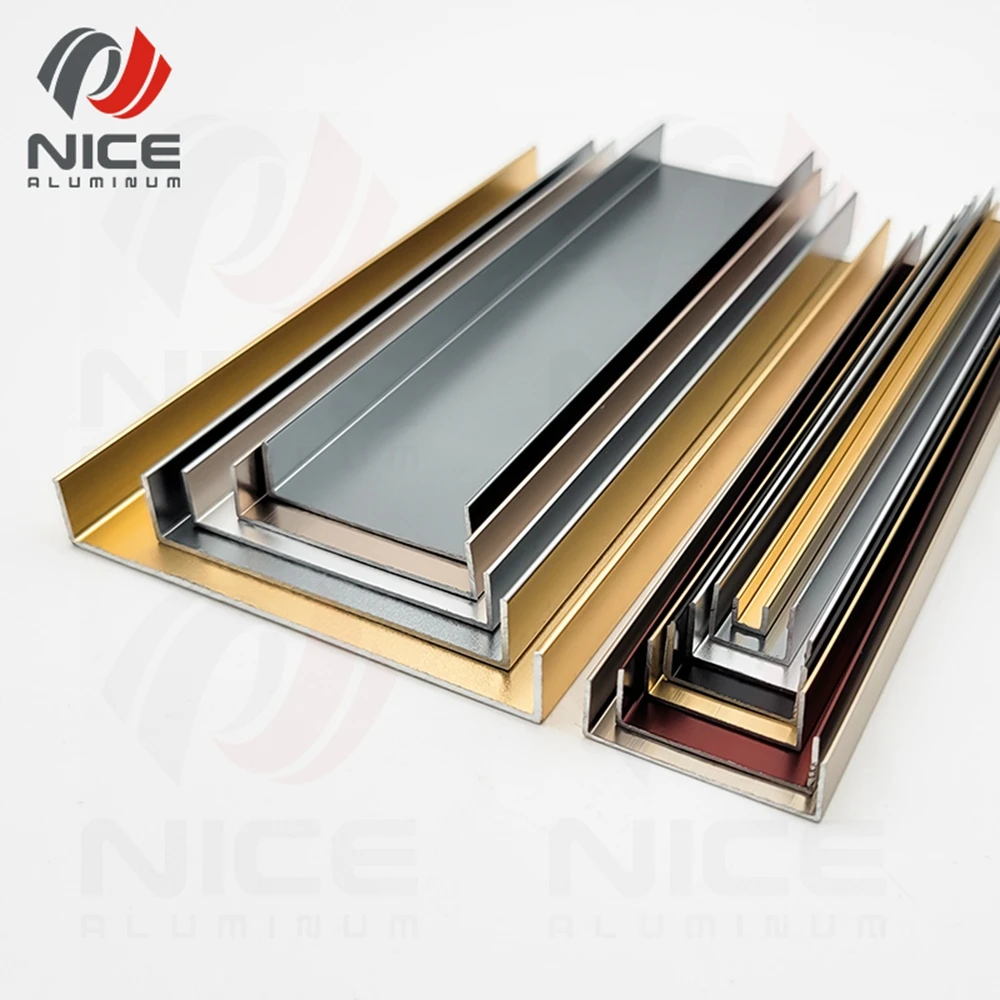 New Type U Trimming Drywall Tile Trim Recessed Aluminum Strip Profile For Indoor Decoration
