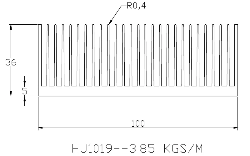 Aluminium Body Square LED Light Heatsink Spot Light Heatsink 100(W)*36(H)*100(L)mm