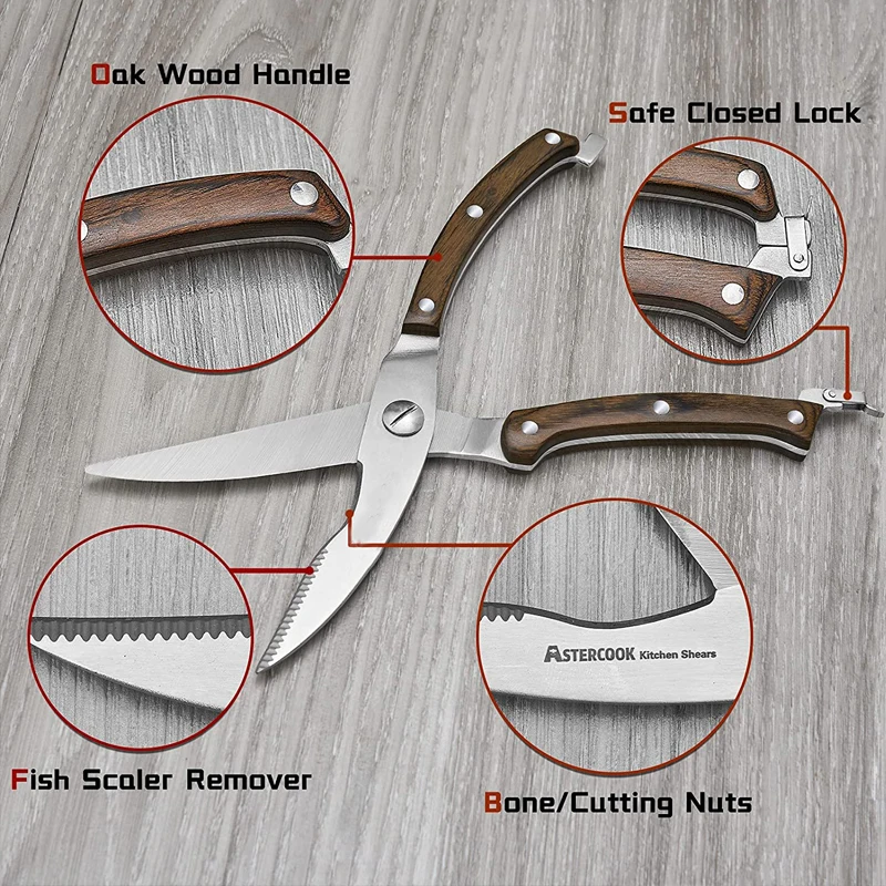 Premium 15 Piece High Carbon German Stainless Steel Kitchen Knife Set with Wooden Block 6 Steak Knives