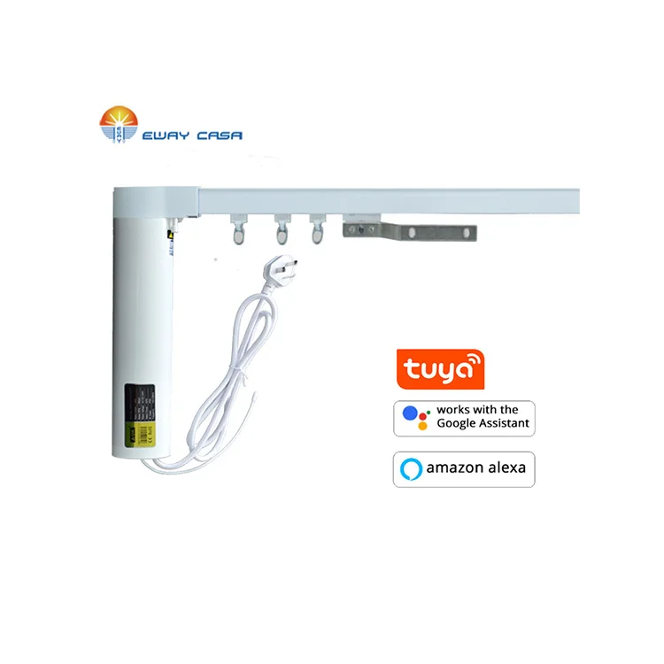Alexa&Google Home Tuya controlled Motorized WiFi Curtain Track Automatic Electric Curtain Track Smart Home CM_ CMJTUYA_ TRACK1N