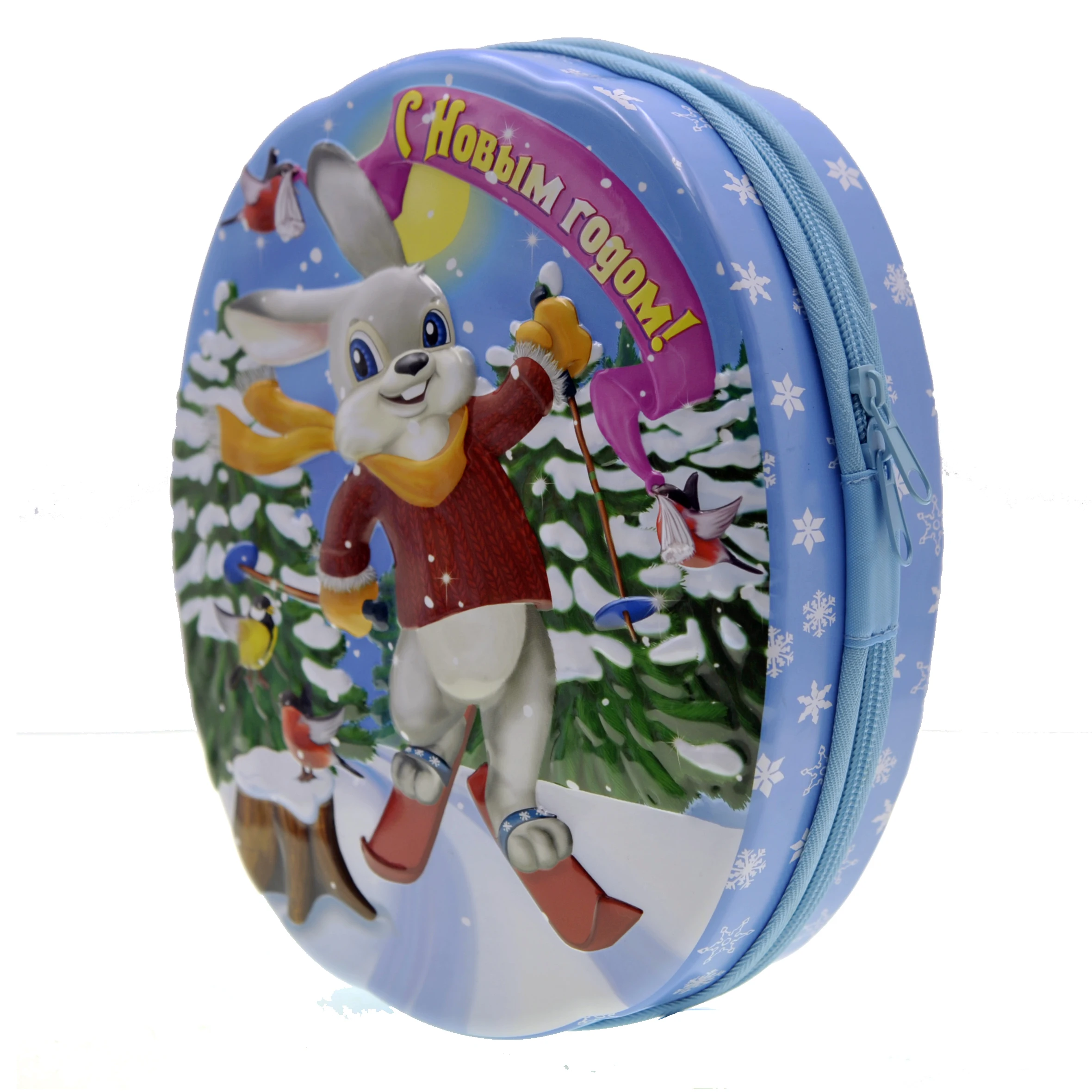 Детский жестяной рюкзак с тисненым рисунком из мультфильма, металлическая жестяная коробка с застежкой-молнией и логотипом