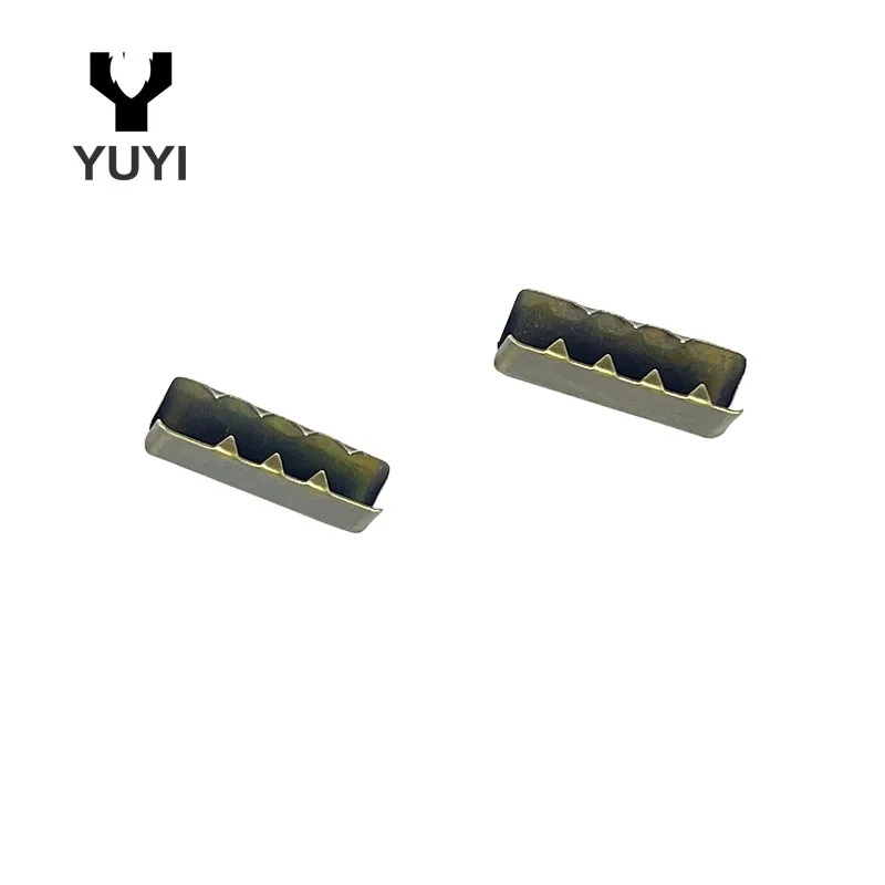 Custom Metal Ribbon Crimp End Cord Folding Claw Rope Belt End Clips