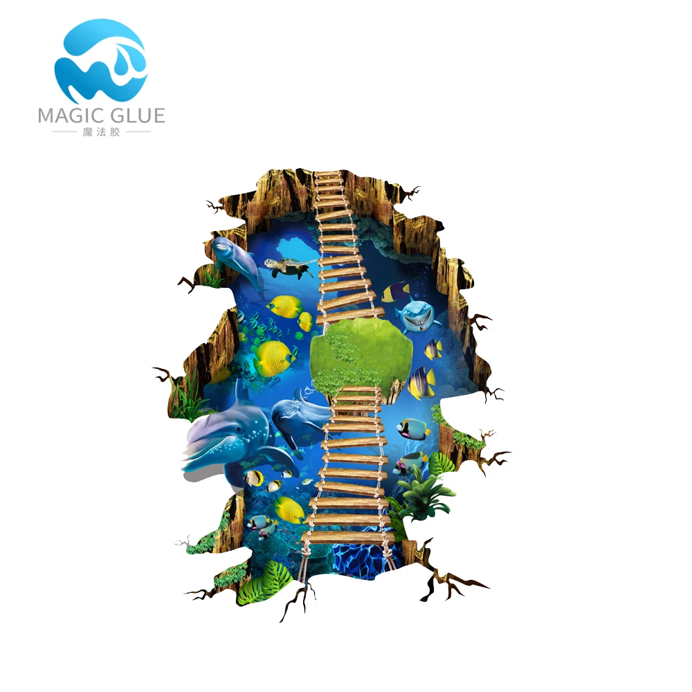 Anti Scratch AB Epoxy Resin 3D Flooring with Sticker