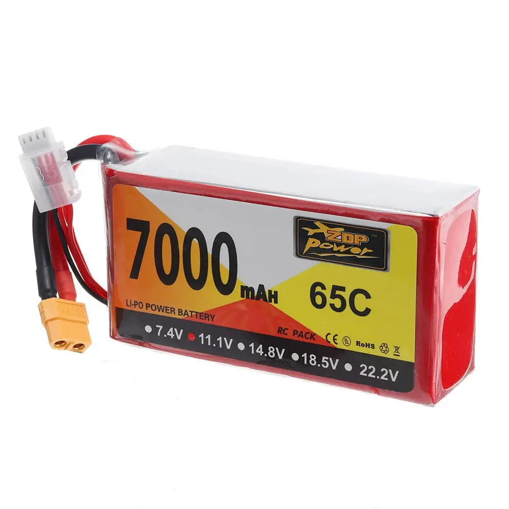 FPV drone  battery big capacity 3s 11.1v  7000mah 65C lipo RC battery pack