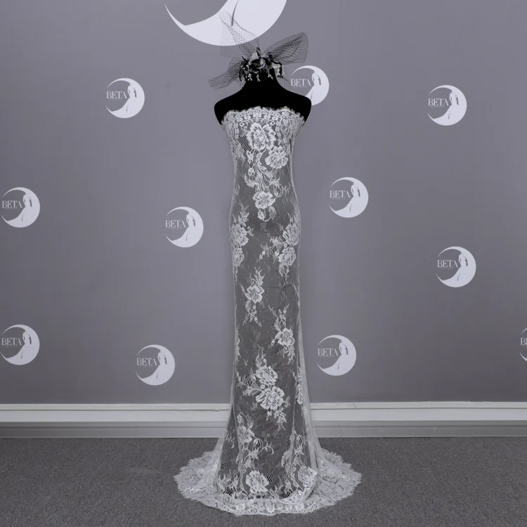 L9172  Yanzi Factory Eyelash Trim Material Guipure Bridal Wedding Dress Cloth White Lace Fabric