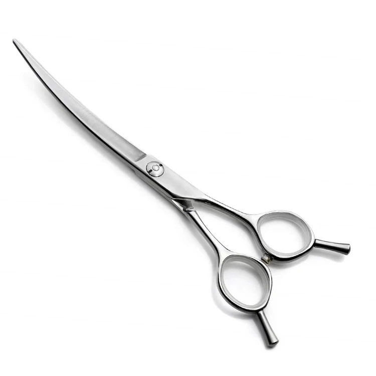 7.5 Inch Manufacturer JP440C Cleaning Matt Sliver Curved Cutting Dog Grooming Pet Scissors