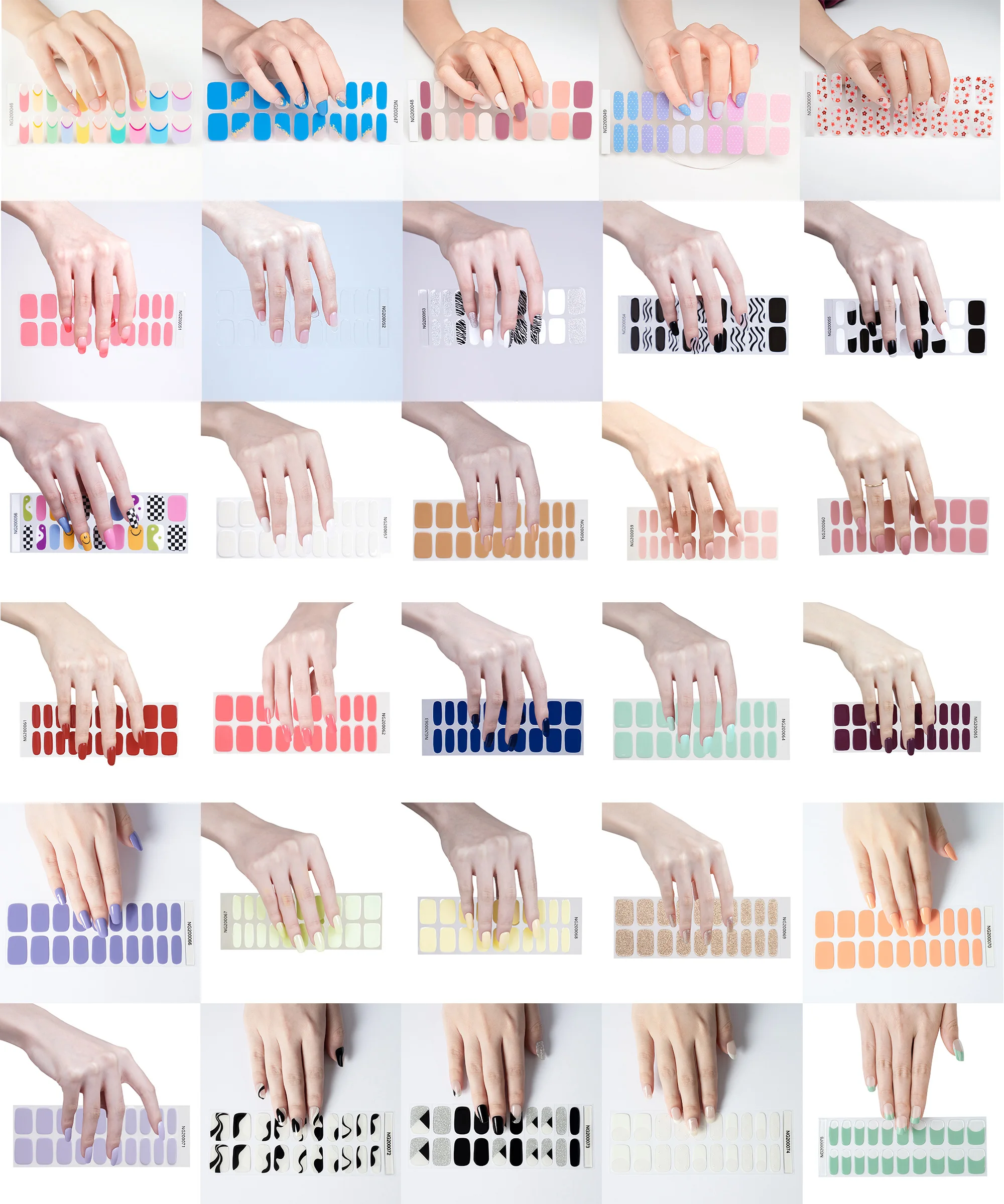 Custom & Wholesale Nail Art Self Adhesive Semi Cured Gel Nail Polish Wraps Sticker Nail Strips