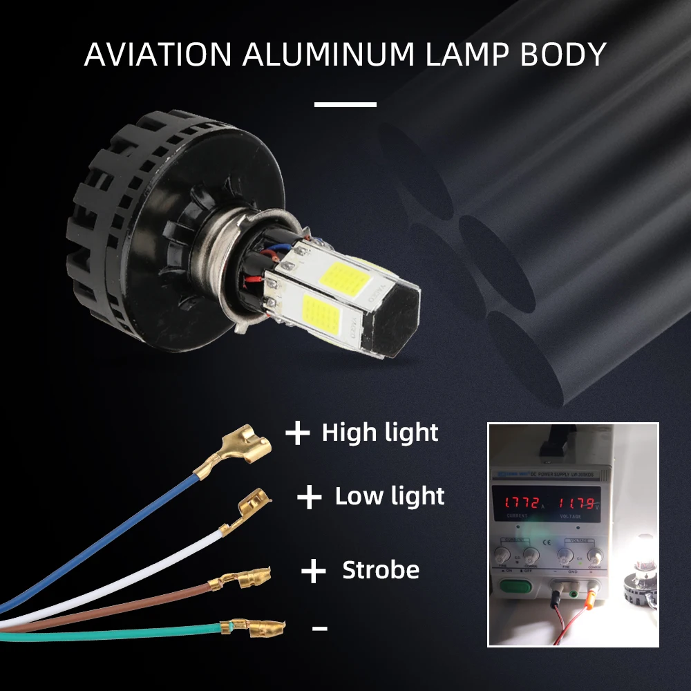 8V-80V мопед скутеры двигатель для укладки волос H4 led HS1 PH7 Мотор Led COB мотоциклетная фара мотоцикла светодиодный