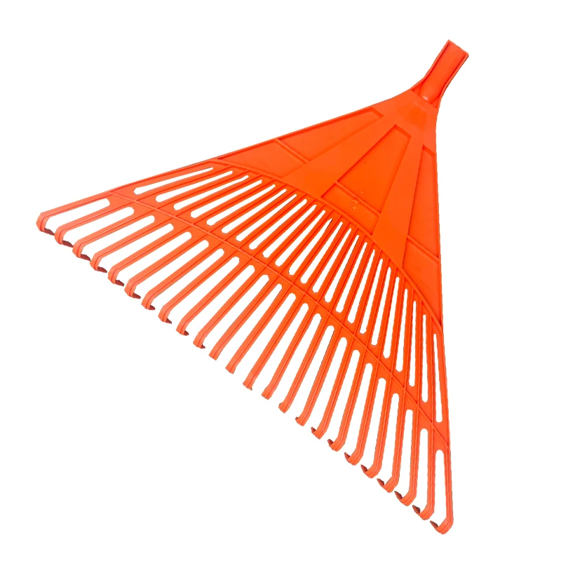 16/24T plastic garden hand landscaping large yard heavy duty tool fork leaf rake with wood handle have sponge  protected grip