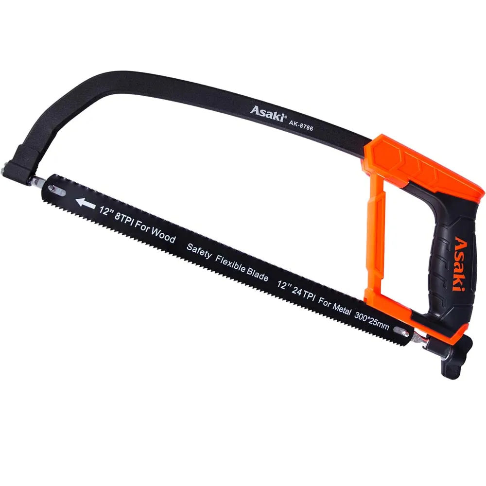 New arrival High carbon steel Hacksaw Frame Rubber coating flat hacksaw tree saw frame hand cutting wood