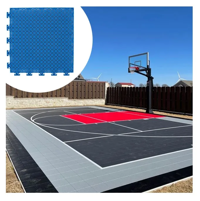intelligent pp locker portable sport court pickleball flooring anti-slip tiles basketball sport wholesale