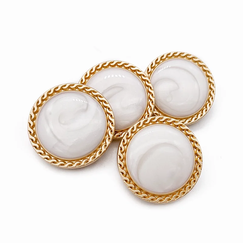 Custom high quality design Zinc Alloy gold metal sewing accessory garment uniform blazer suit coat shank button