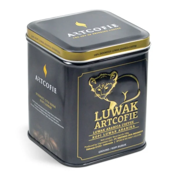 Wholesale cheap price embossed luxury food safe airtight plain black tea caddy tins packaging metal tin box