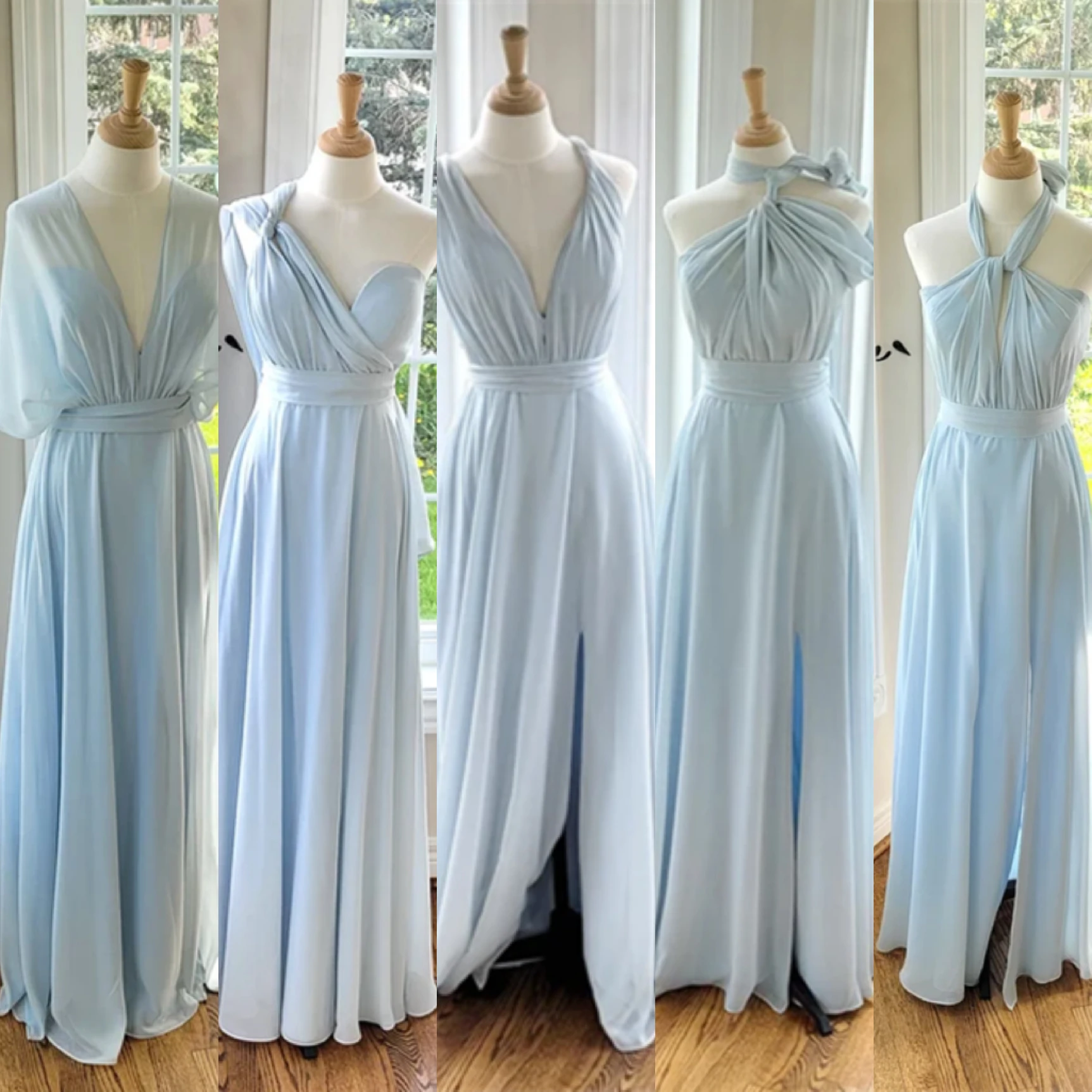 ASAM-19 Hot Selling Multi-way Long Bridesmaid Dresses Custom Made Floor Length Brides Maid Dresses