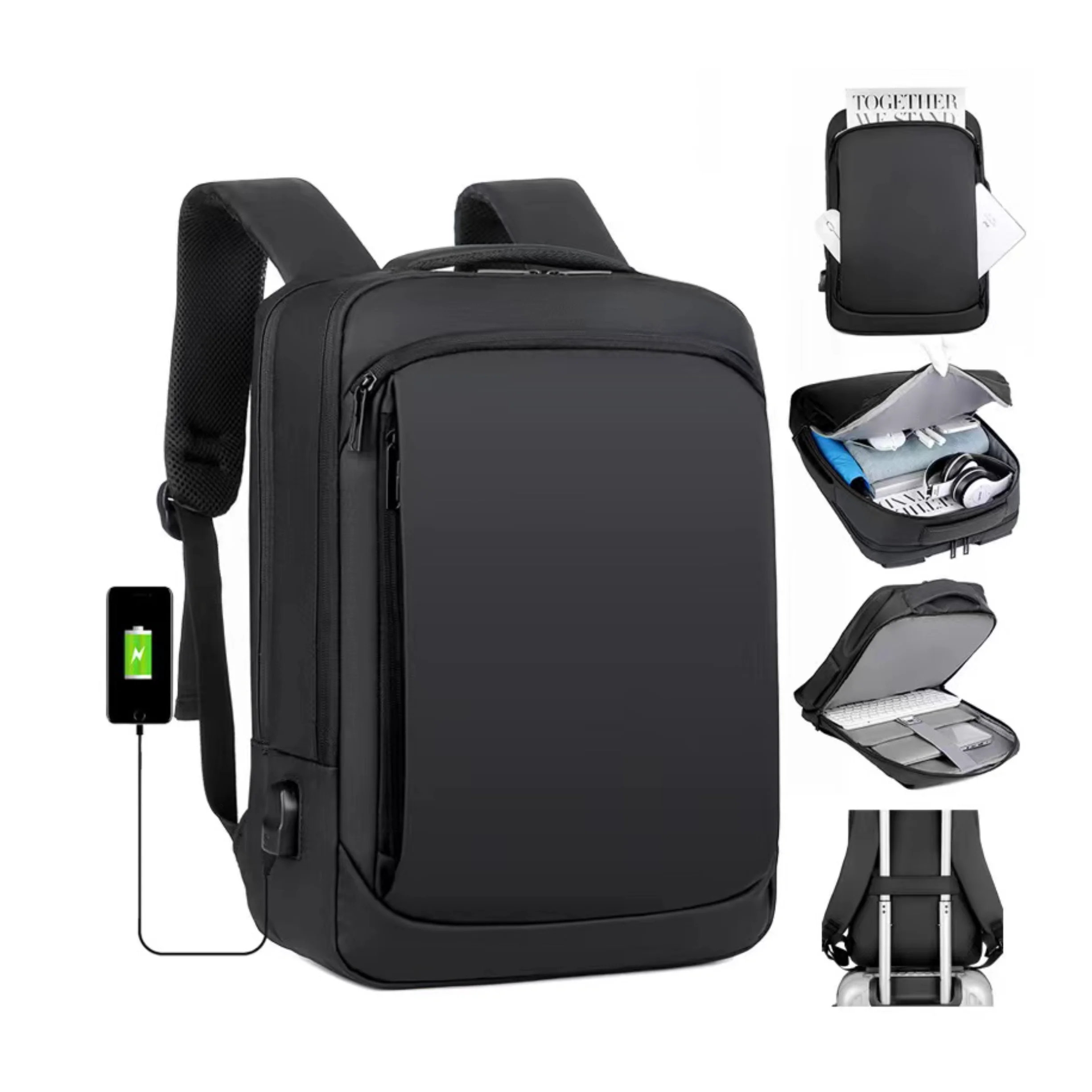 Business Smart Computer Mochila Usb Charging Port Men Computer Bagpack Anti-theft Custom Laptop Backpacks
