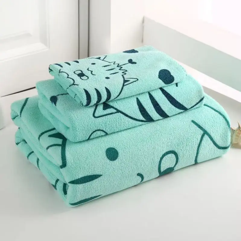 Factory Direct Selling Cotton Bath Towel Thickened Absorbent Gift Three-Piece Towel Set