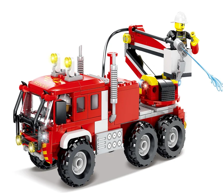 KAZI New hot sell fire fighting truck building block Christmas gift compatible with all Major brands Educational for kids toys