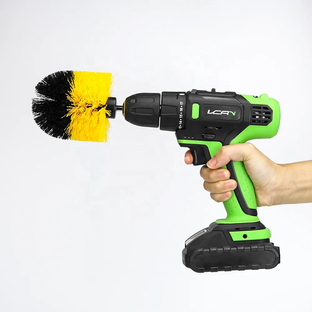 Electric Washer Brush Kit Plastic Round Cleaning Brush Carpet Glass Car Tire brush for drill Head Kit