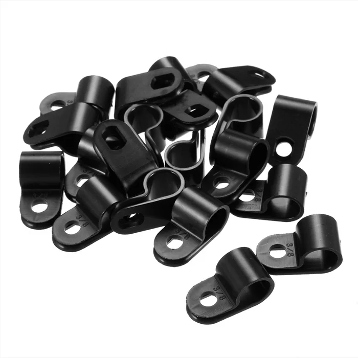 R type Plastic P Cable Clamps Wire Hose Tube Mounts R-type Nylon Cable Clips
