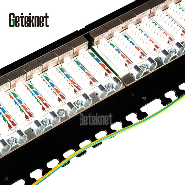 Патч-панели с 24 портами Cat6a экранированная сетевая панель 0 5u * 19 дюймов Cat6 полная