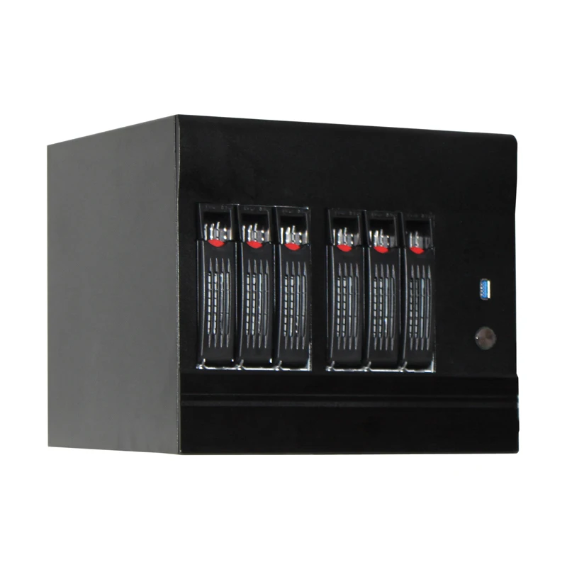 Manufacture IPFS 6 hot swap bays mini itx nas server data storage case for large data backup