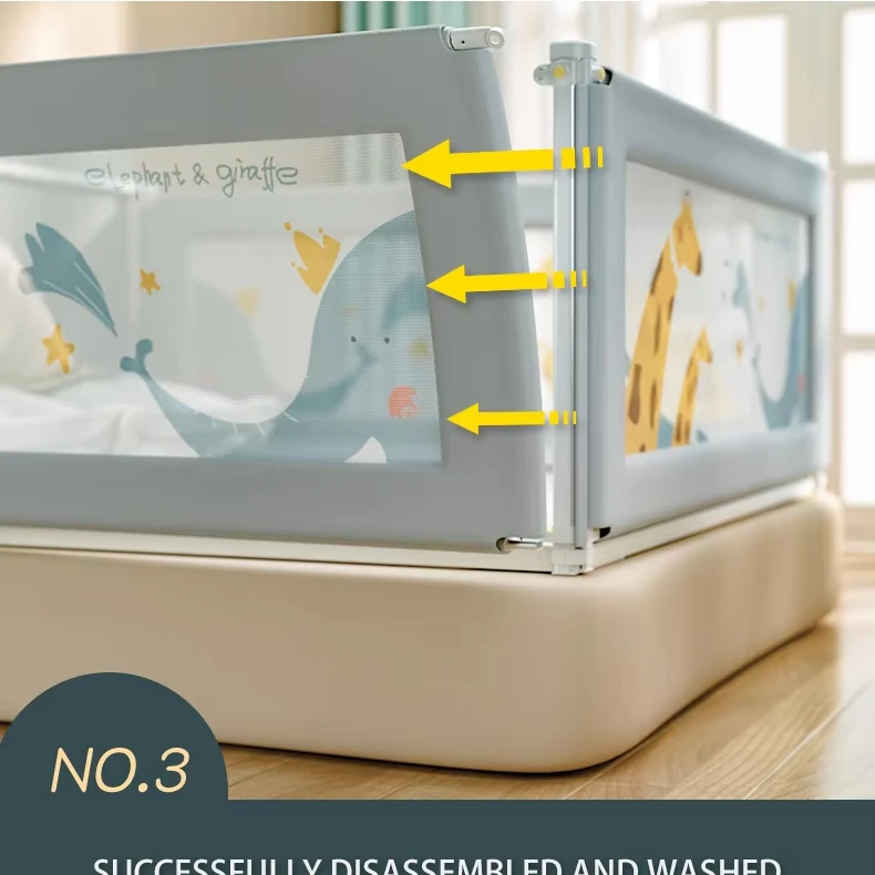 Direct Factory Sale High Quality Foldable Iron Bed Rail Customizable Options Safety Guard for Babies for Kids Metal Fall Season