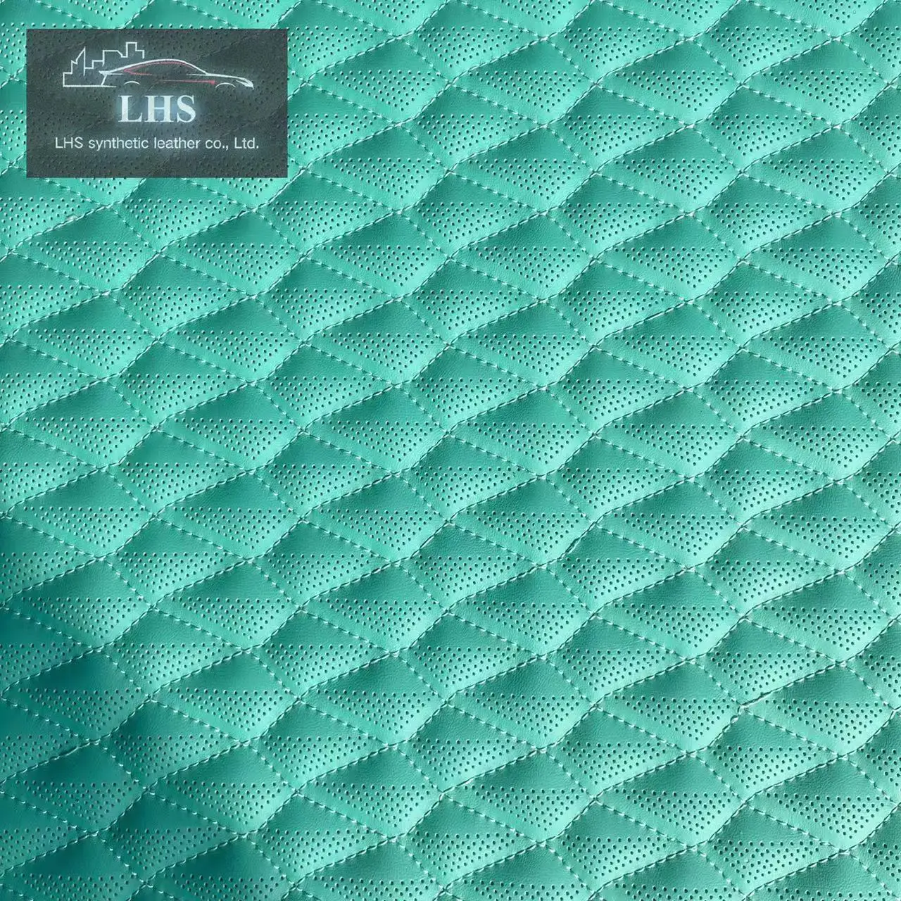 High quality custom textured design embroidered leather premium upholstery for car seats