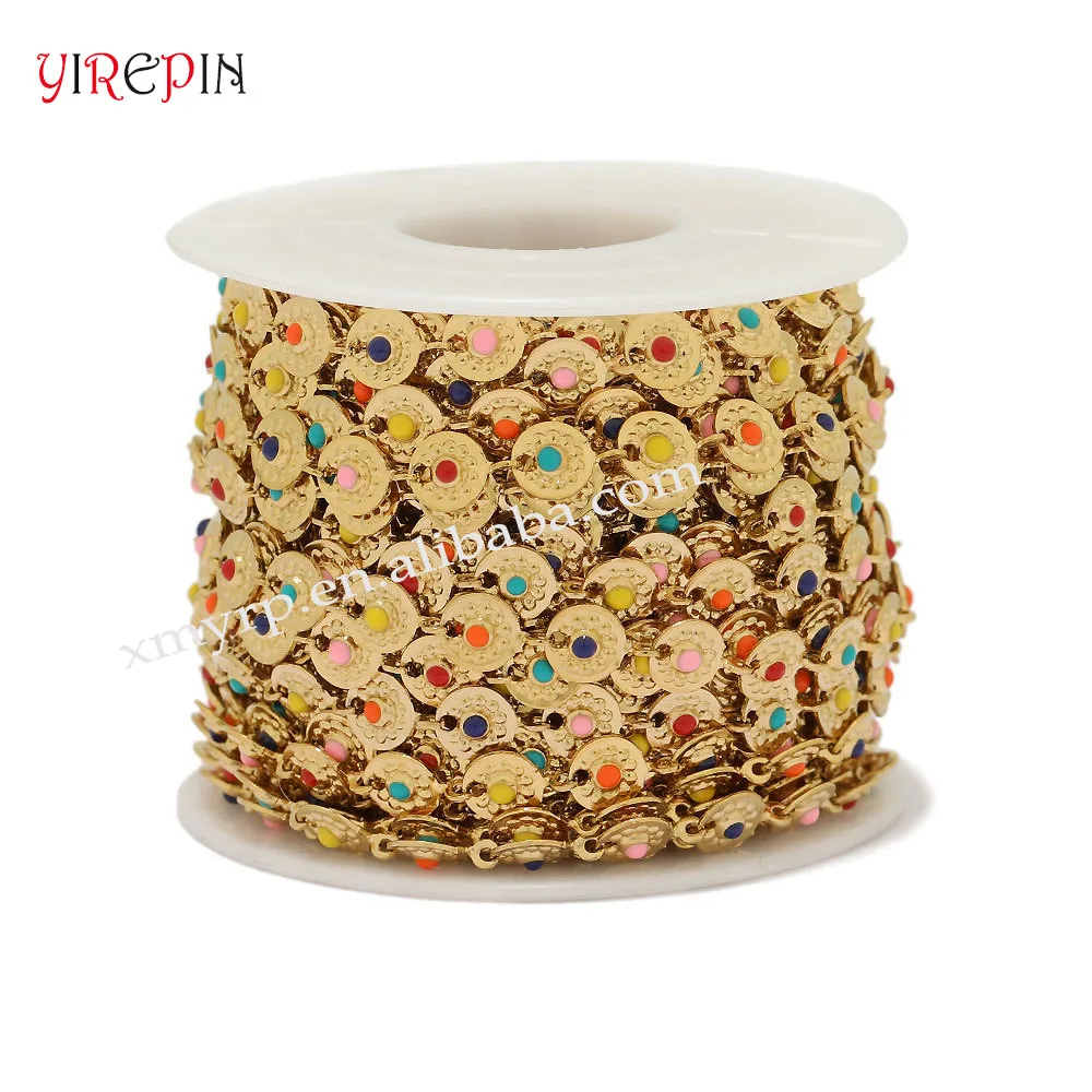 New 18k Gold Plated Waterproof Tarnish Free Stainless Steel Summer Hawaiian Colorful Dripping Glue Enamel Sun Necklace