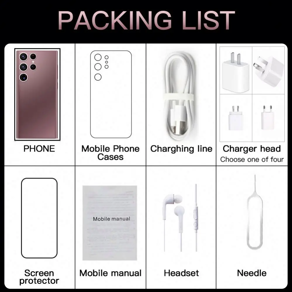 Top selling tide brand Smartphone S22 Ultra 5G 512GB portable Exquisite design mobile phones