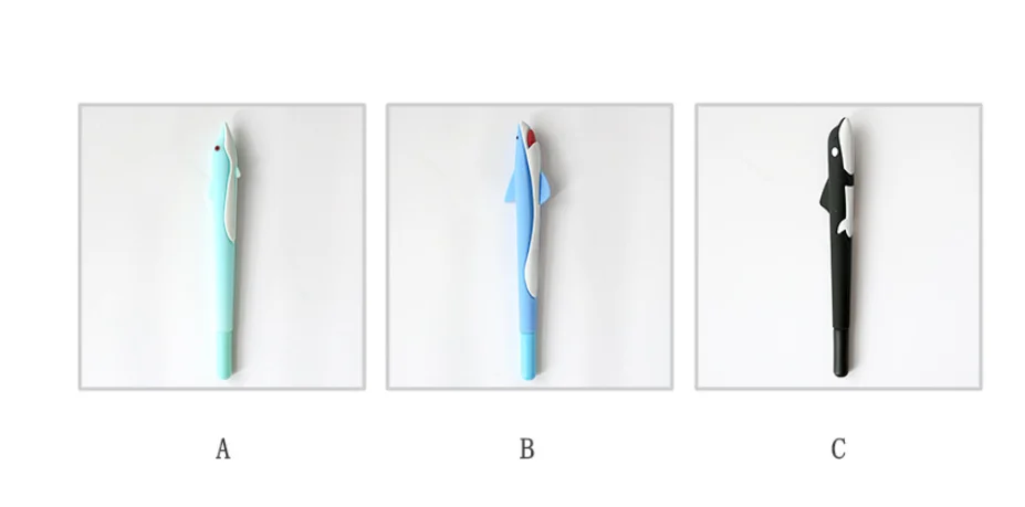 Wholesale Creative Submarine World Silicone Shark Pen Cute 0.5mm Dolphin Neuter Pen for Students Quickly Dry