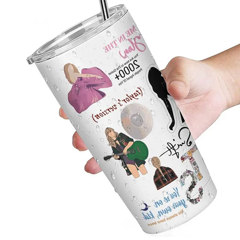 Taylor ERAS Tour Swifties 1989 20oz Stainless Steel Wall Vacuum Insulated Mug Travel Cup Car tumbler Straw and Lid