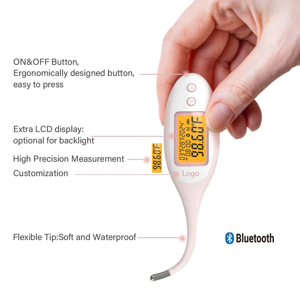 Ovulate Digital Thermometer Bluetooth Pregnancy Thermometer Backlit Flexible Basal Thermometer