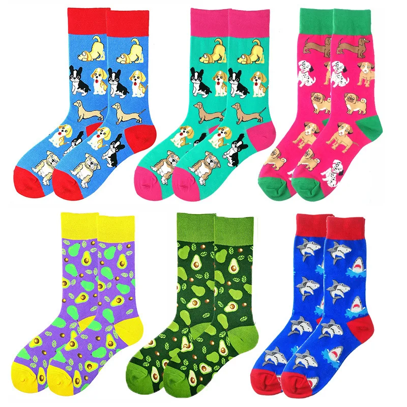 European and American code original combed cotton quality puppy avocado fun men and women  cute socks