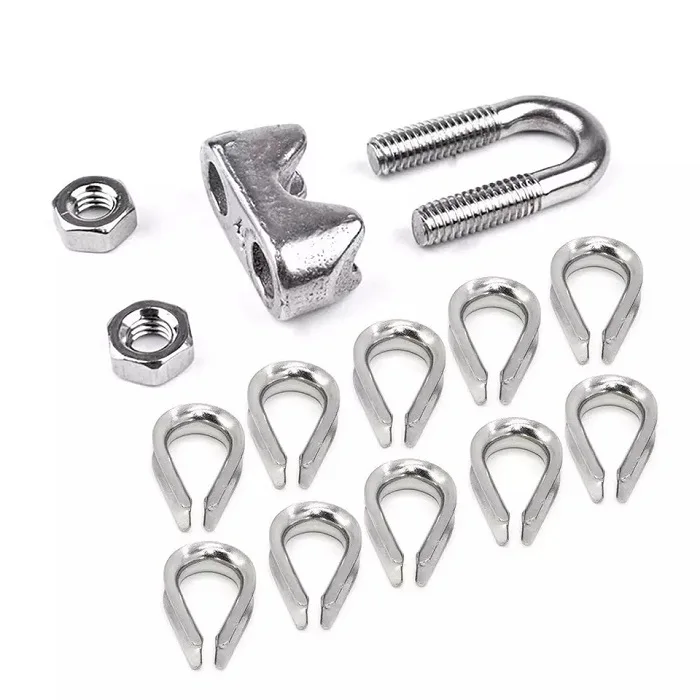 China Supplier Stainless Steel Wire Rope Clips DIN741 Hardware Fittings Wire Rope Clamp U-Clamp