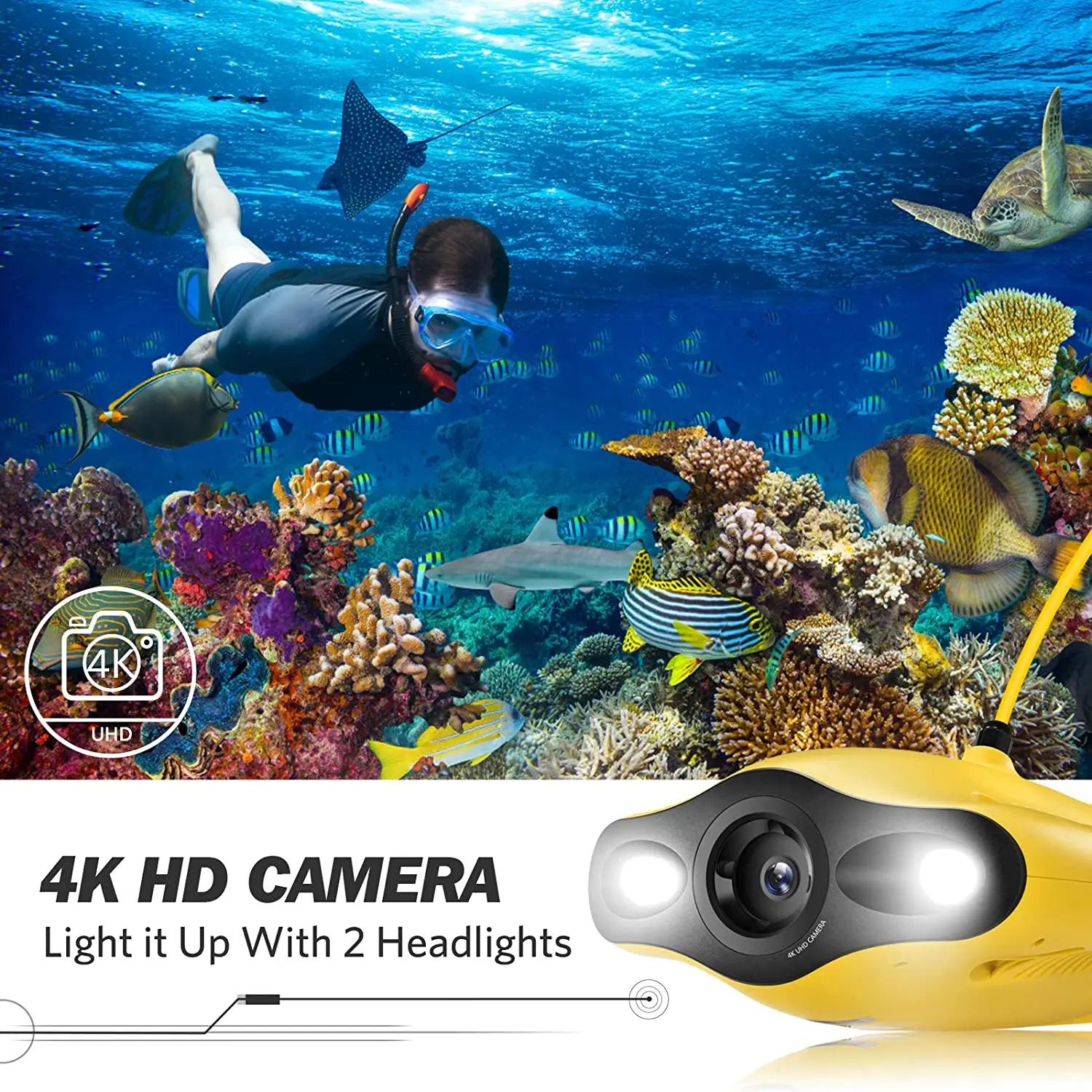  gladius Mini Underwater Drone 4K water Camera Live Stream Adjustable Tilt-Lock Fish Finder