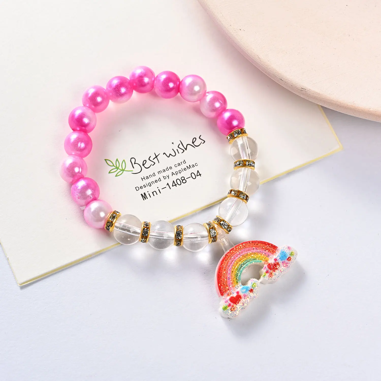 Wholesale Cartoon Animal Charm Bracelet Girls Little Princess Style Jewelry Pearl Bead Bracelets For Children kids