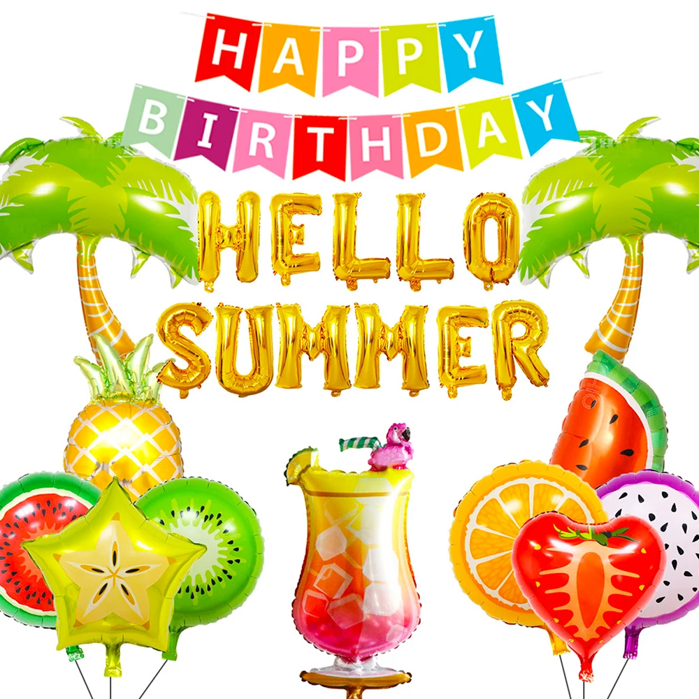 Fruit Mylar Balloons Helium Foil Party Balloons Watermelon Strawberry Lemon Orange Fruit Balloons