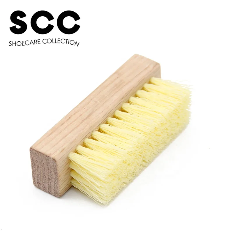 Factory Wholesale Custom LOGO Oka Wooden Hard pp hair medium plastic hair soft pig hair brush sneaker Shoe Cleaning Brush