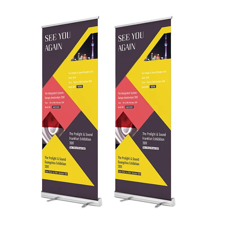  manufactures custom roll up logo advertising printing retractable banner stands rollup display pull