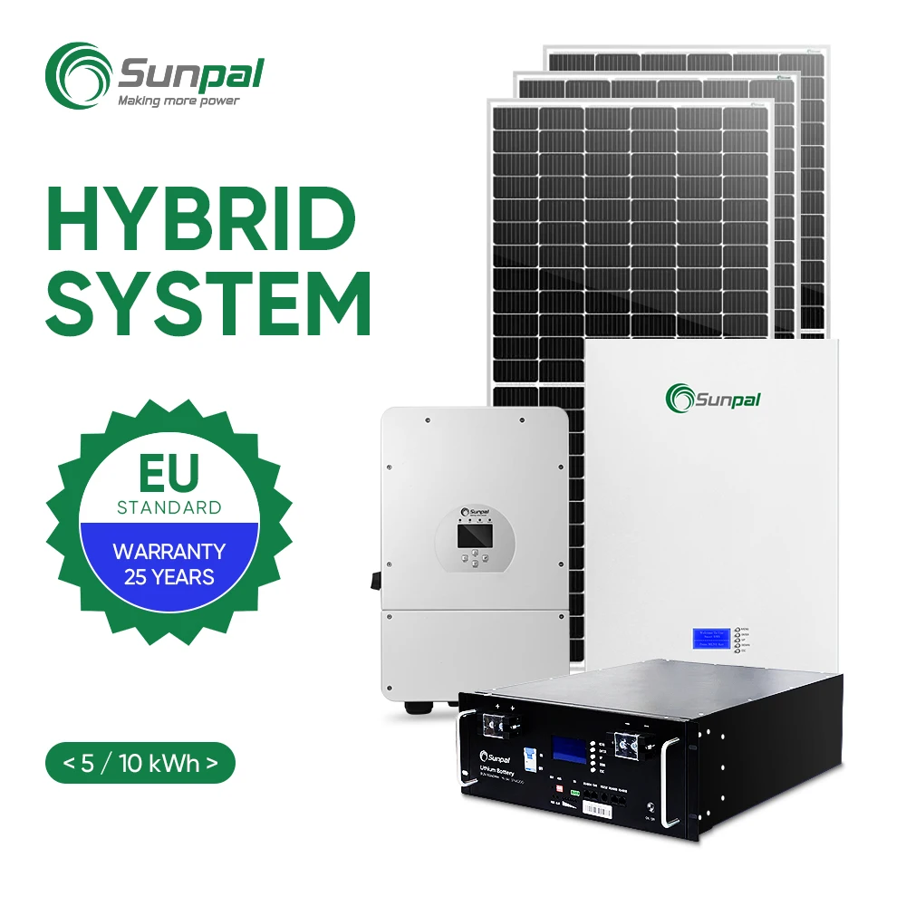 Sunpal Solar Energy System 5Kw 10 Kw 10Kw 15Kw Hybrid Solar Power System Photovoltaic Complete Hybrid For Home Off Grid Full Set