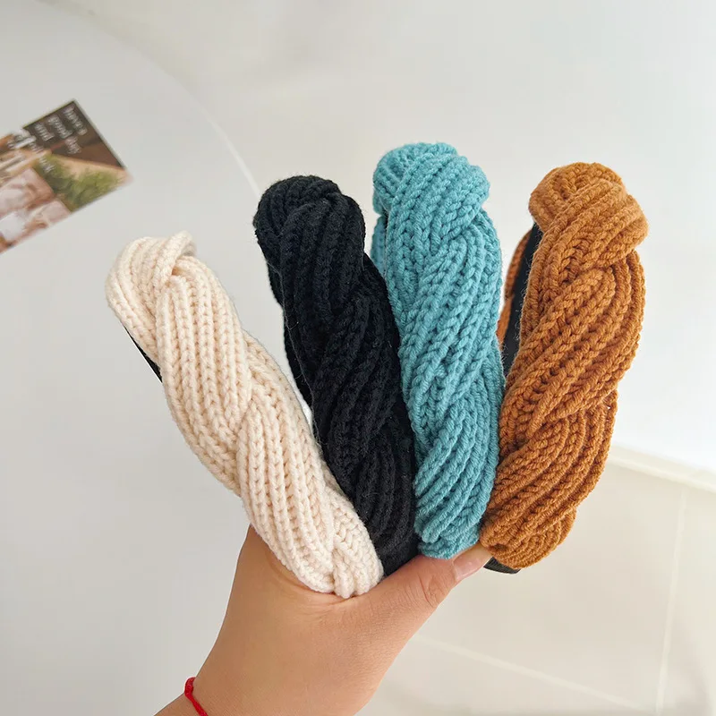 4cm Wide Acrylic Yards Braided Headbands For Women Big Plait Hairbands Hair Hoops For Girls Hair Accessories
