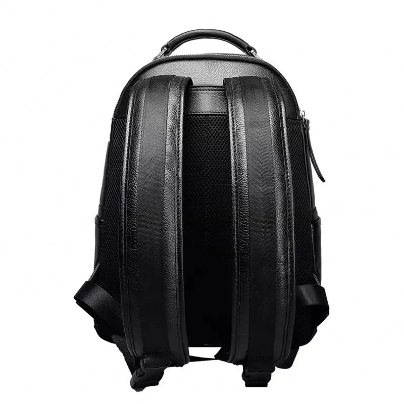 Fashionable New Hot Splendid High Quality Genuine Top Grain Leather Wholesale OEM Custom Male Student School Backpack