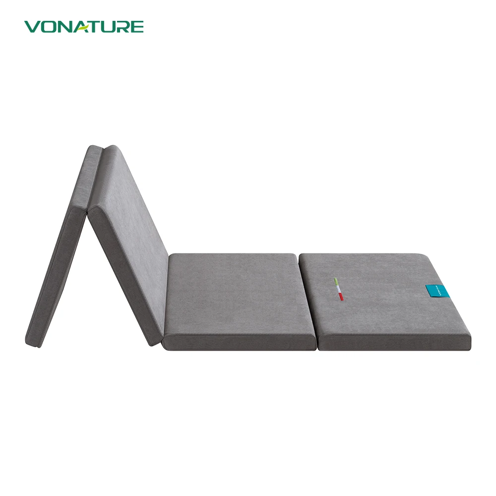 Factory OEM four Folding Mattress with Storage Bag Foldable Foam Topper Floor Mattress